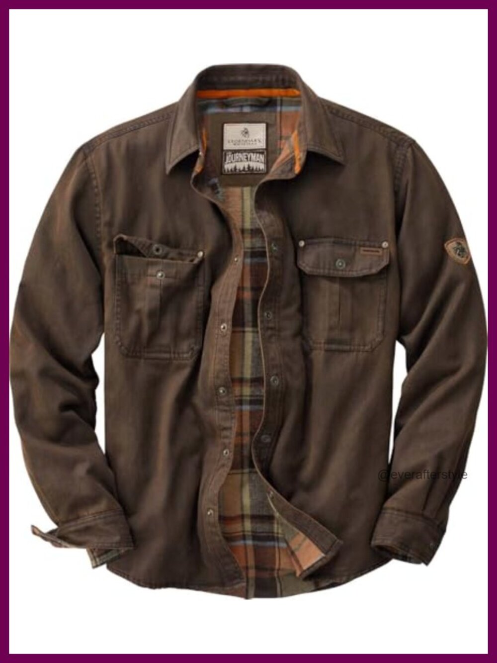 Waxed Cotton Flannel Lined Shirt Jacket Water Resistant - Picture 1 of 6
